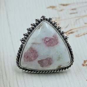 Cinnabar Size US 9 925 Sterling Silver Ring (RS23-128)