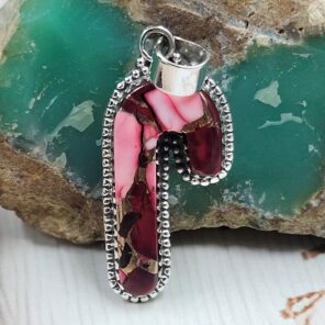 Red Rose Dahlia Christmas Tree 1.5" 925 Sterling Silver Pendant (REXT77-24)