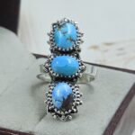 Golden Hills Turquoise Size US 8 925 Sterling Silver Ring (REXT23-154)