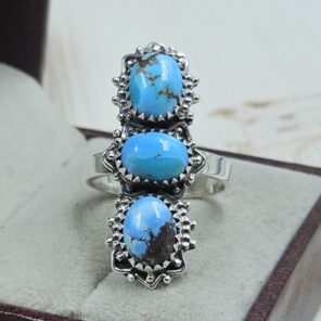 Golden Hills Turquoise Size US 8 925 Sterling Silver Ring (REXT23-154)