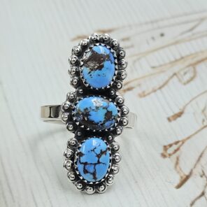 Golden Hills Turquoise Size US 10 925 Sterling Silver Ring (REXT23-166)