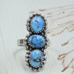 Golden Hills Turquoise Size US 8 925 Sterling Silver Ring (REXT23-151)