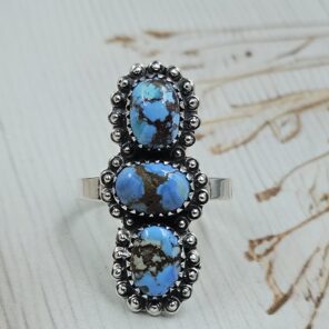 Golden Hills Turquoise Size US 10 925 Sterling Silver Ring (REXT23-165)