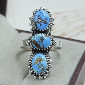 Golden Hills Turquoise Size US 9 925 Sterling Silver Ring (REXT23-162)
