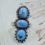 Golden Hills Turquoise Size US 7 925 Sterling Silver Ring (REXT23-145)