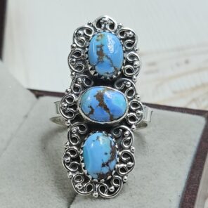 Golden Hills Turquoise Size US 9 925 Sterling Silver Ring (REXT23-163)