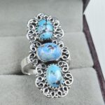 Golden Hills Turquoise Size US 8 925 Sterling Silver Ring (REXT23-155)