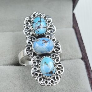 Golden Hills Turquoise Size US 8 925 Sterling Silver Ring (REXT23-155)