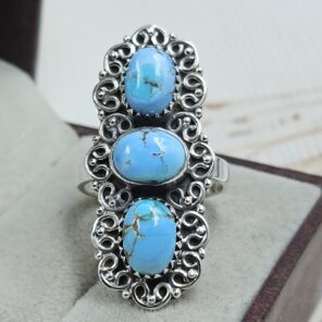 Golden Hills Turquoise Size US 8 925 Sterling Silver Ring (REXT23-152)