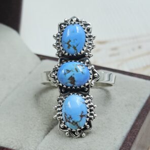 Golden Hills Turquoise Size US 10 925 Sterling Silver Ring (REXT23-167)