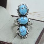 Golden Hills Turquoise Size US 8 925 Sterling Silver Ring (REXT23-158)