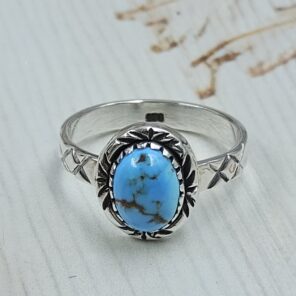 Golden Hills Turquoise Size US 7 925 Sterling Silver Ring (REXT23-178)