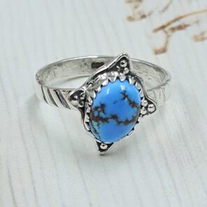 Golden Hills Turquoise Size US 8 925 Sterling Silver Ring (REXT23-198)