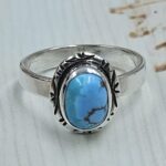 Golden Hills Turquoise Size US 7 925 Sterling Silver Ring (REXT23-176)