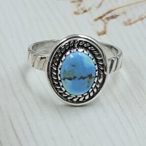 Golden Hills Turquoise Size US 7 925 Sterling Silver Ring (REXT23-177)