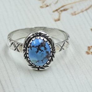 Golden Hills Turquoise Size US 8 925 Sterling Silver Ring (REXT23-187)