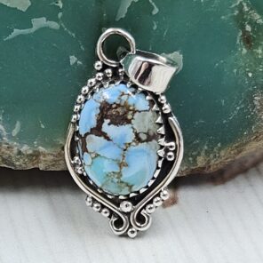 Golden Hills Turquoise 1" 925 Sterling Silver Pendant (REXT23-138)
