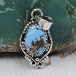 Golden Hills Turquoise 1" 925 Sterling Silver Pendant (REXT23-137)
