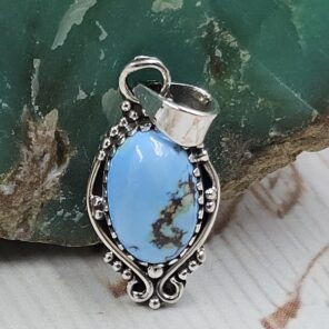 Golden Hills Turquoise 1" 925 Sterling Silver Pendant (REXT23-143)