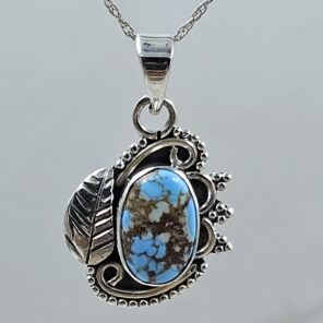 Golden Hills Turquoise 1" 925 Sterling Silver Pendant (REXT23-134)