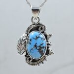 Golden Hills Turquoise 1" 925 Sterling Silver Pendant (REXT23-133)