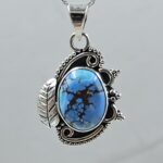 Golden Hills Turquoise 1" 925 Sterling Silver Pendant (REXT23-132)