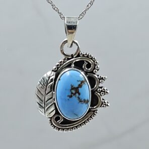 Golden Hills Turquoise 1" 925 Sterling Silver Pendant (REXT23-130)