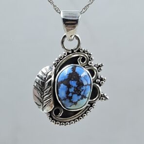 Golden Hills Turquoise 1" 925 Sterling Silver Pendant (REXT23-127)