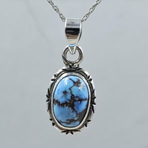 Golden Hills Turquoise 0.75" 925 Sterling Silver Pendant (REXT23-125)