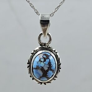 Golden Hills Turquoise 0.75" 925 Sterling Silver Pendant (REXT23-124)