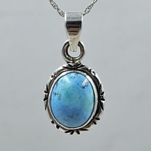 Golden Hills Turquoise 0.75" 925 Sterling Silver Pendant (REXT23-123)