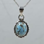 Golden Hills Turquoise 0.75" 925 Sterling Silver Pendant (REXT23-122)