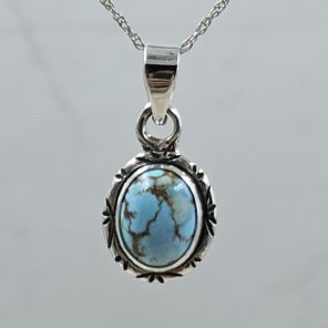Golden Hills Turquoise 0.75" 925 Sterling Silver Pendant (REXT23-122)