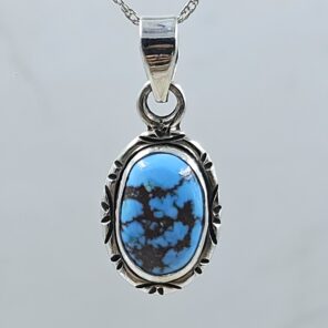 Golden Hills Turquoise 0.75" 925 Sterling Silver Pendant (REXT23-120)