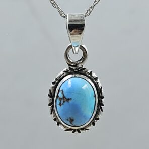 Golden Hills Turquoise 0.75" 925 Sterling Silver Pendant (REXT23-118)