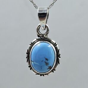Golden Hills Turquoise 0.75" 925 Sterling Silver Pendant (REXT23-117)