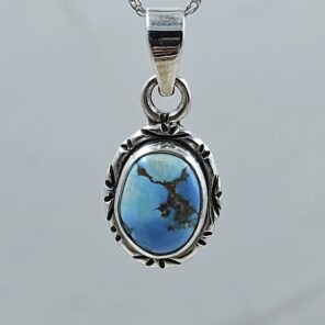 Golden Hills Turquoise 0.75" 925 Sterling Silver Pendant (REXT23-116)