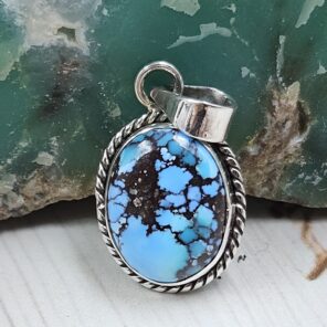 Golden Hills Turquoise 0.75" 925 Sterling Silver Pendant (REXT23-115)