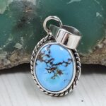Golden Hills Turquoise 1" 925 Sterling Silver Pendant (REXT23-144)