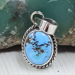 Golden Hills Turquoise 1" 925 Sterling Silver Pendant (REXT23-144)