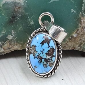 Golden Hills Turquoise 0.75" 925 Sterling Silver Pendant (REXT23-110)
