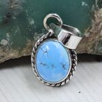 Golden Hills Turquoise 0.75" 925 Sterling Silver Pendant (REXT23-106)