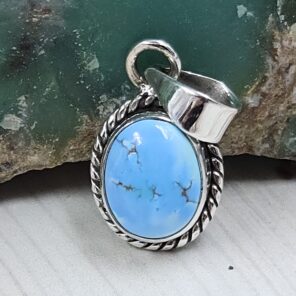 Golden Hills Turquoise 0.75" 925 Sterling Silver Pendant (REXT23-106)