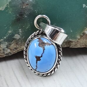 Golden Hills Turquoise 0.75" 925 Sterling Silver Pendant (REXT23-113)