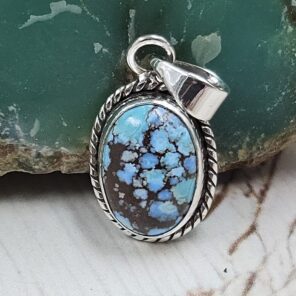 Golden Hills Turquoise 0.75" 925 Sterling Silver Pendant (REXT23-114)