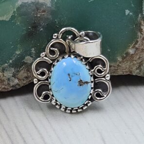 Golden Hills Turquoise 0.75" 925 Sterling Silver Pendant (REXT23-105)