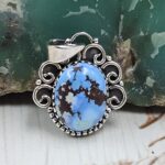Golden Hills Turquoise 0.75" 925 Sterling Silver Pendant (REXT23-103)