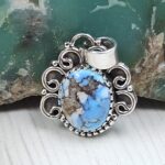 Golden Hills Turquoise 0.75" 925 Sterling Silver Pendant (REXT23-98)