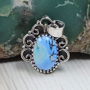 Golden Hills Turquoise 0.75" 925 Sterling Silver Pendant (REXT23-99)