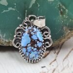 Golden Hills Turquoise 0.75" 925 Sterling Silver Pendant (REXT23-100)